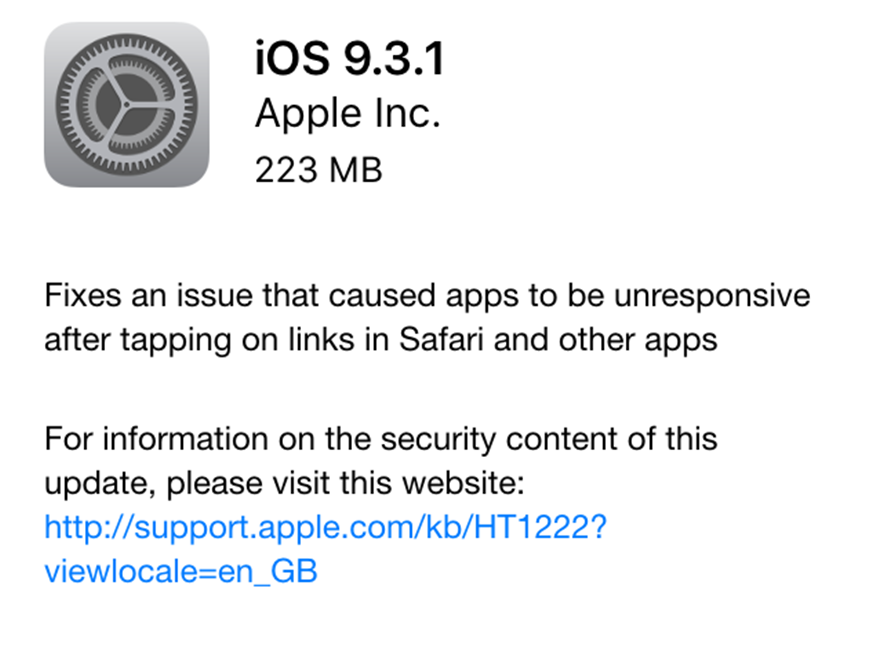 Laden Sie iOS 9.3.1 herunter