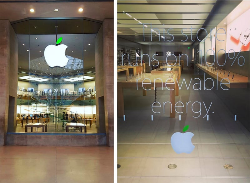 Apple Store Earth Day hernieuwbare energie