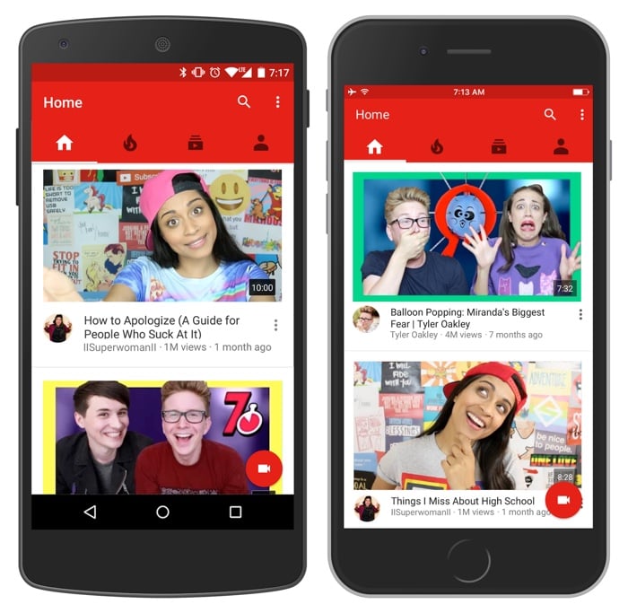 YouTube update design