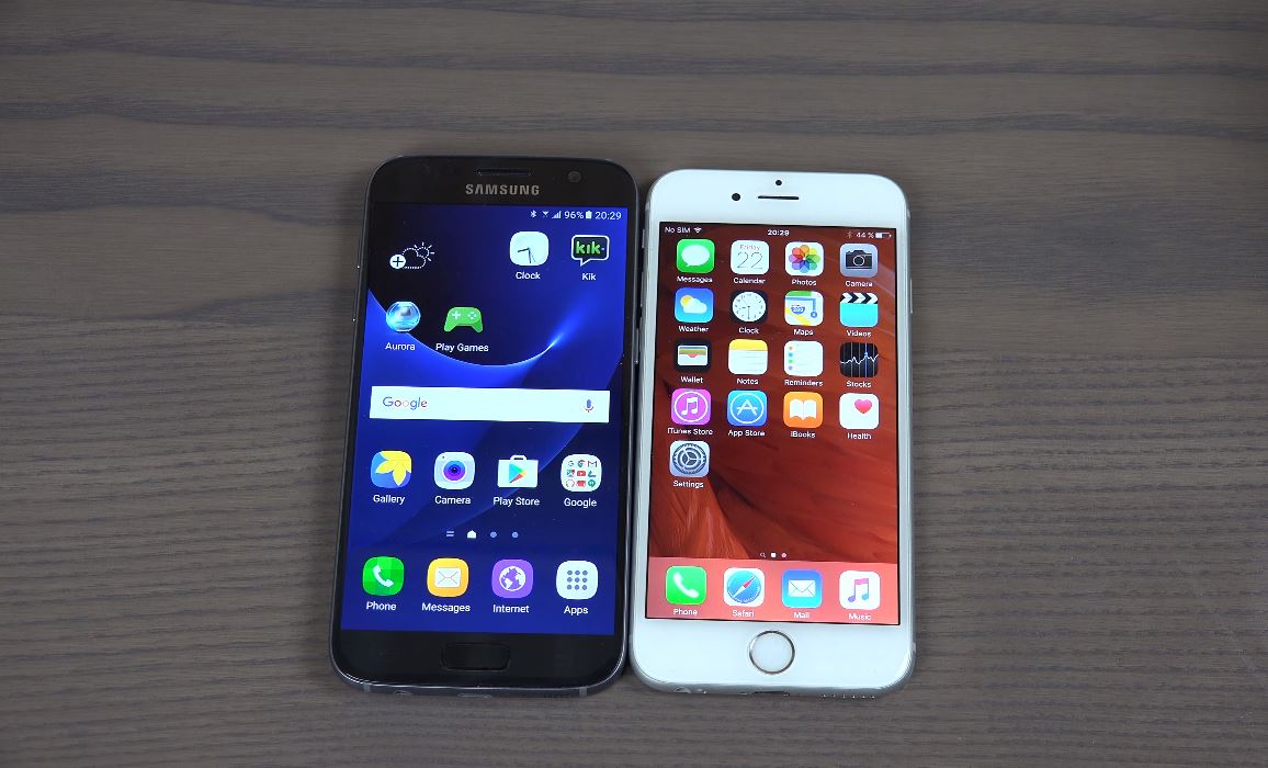 yhdistelmä Samsung Galaxy S7 iPhone 6S