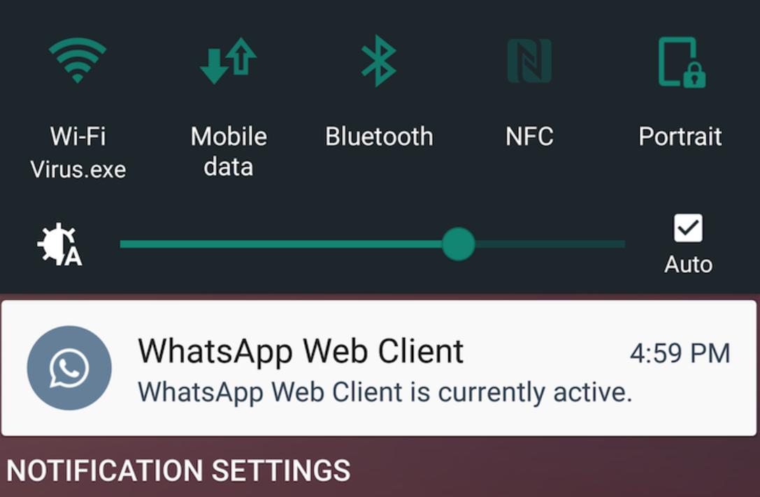 Notificación de conversación de WhatsApp Messenger