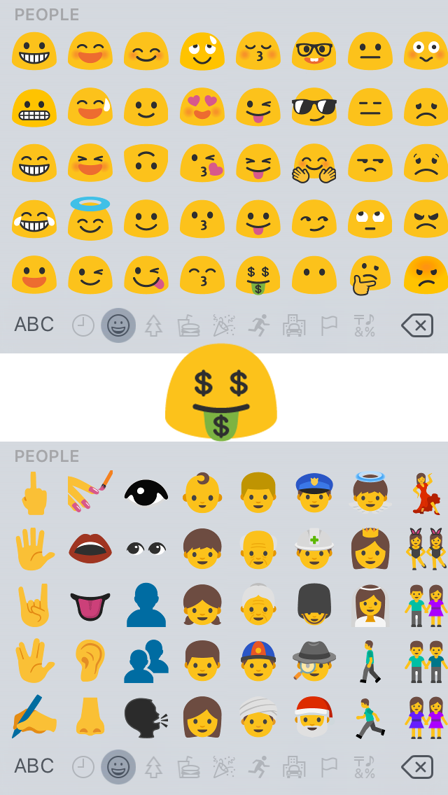 emoji Android N iPhone