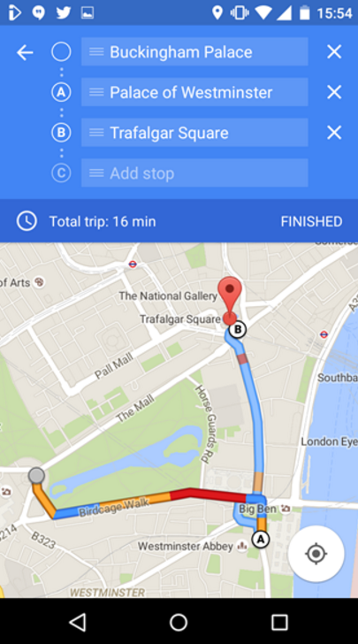 Google Maps meerdere bestemmingen