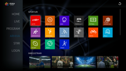 Dolce Sport application Euro 2016 matches