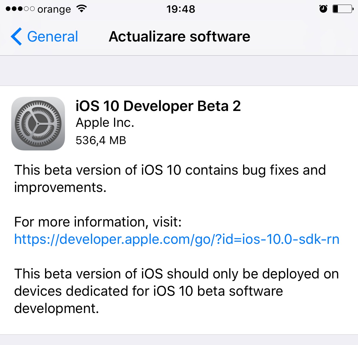 iOS beta 10 2