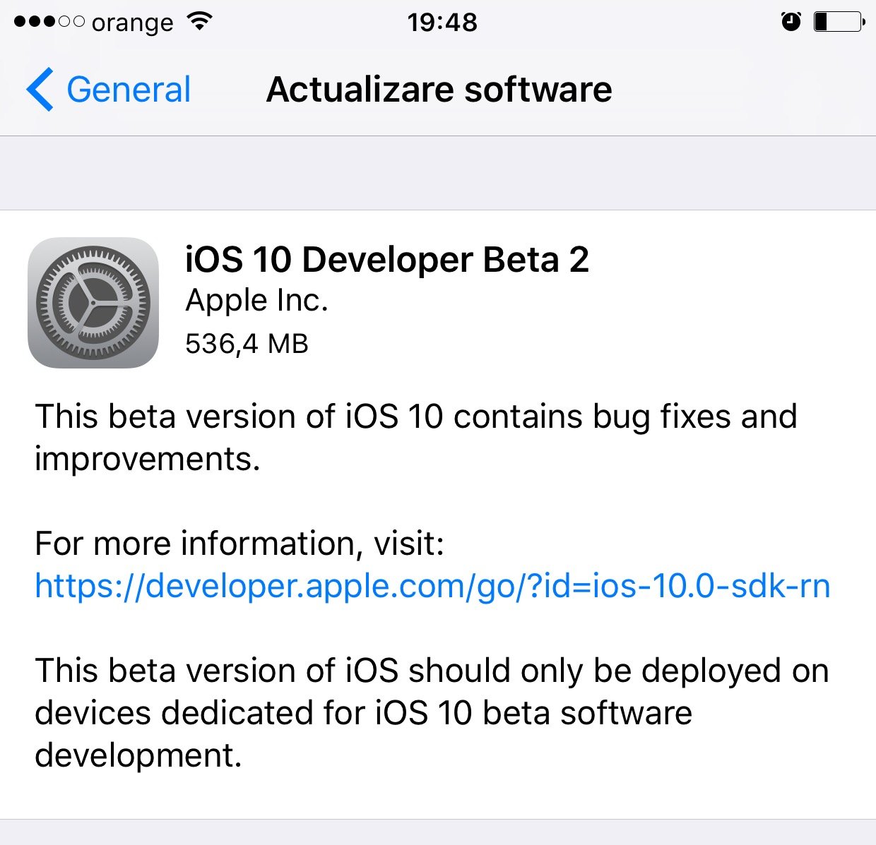 iOS 10 beta 2