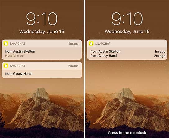 Notifications conceptuelles iOS 10