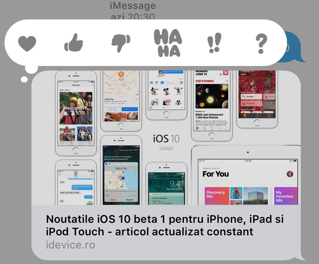 iOS 10 mesaje functii