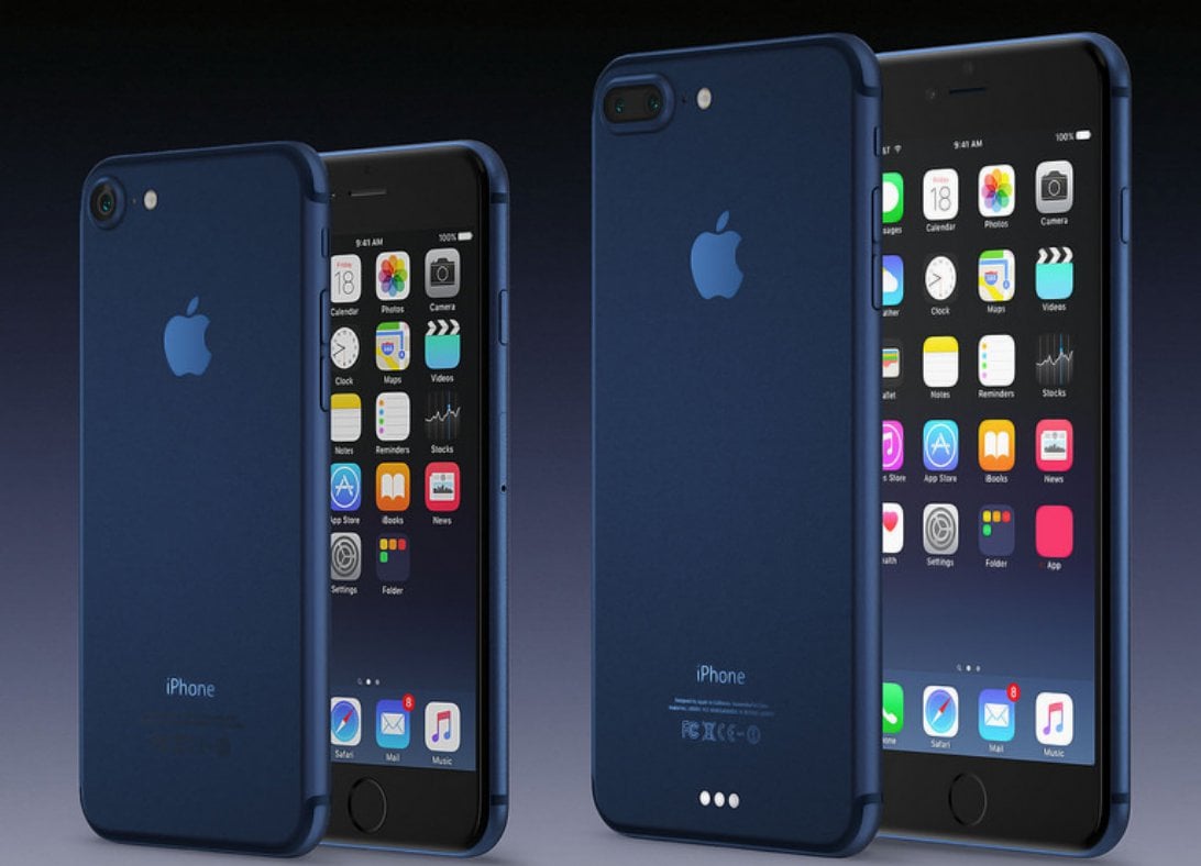 Concepto azul del iPhone 7