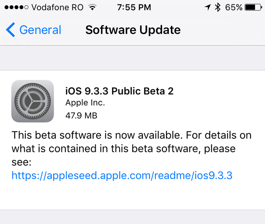 ios 9.3.3 public beta 2 instalare