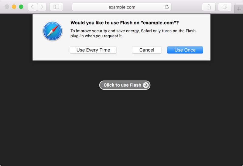 macOS Sierra 10.12 dezactivare flash