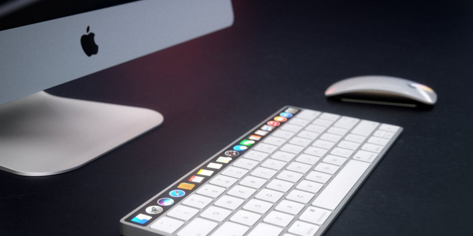 Concepto de teclado Apple pantalla OLED