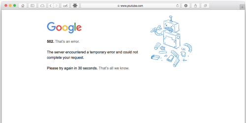 YouTube est tombé en panne