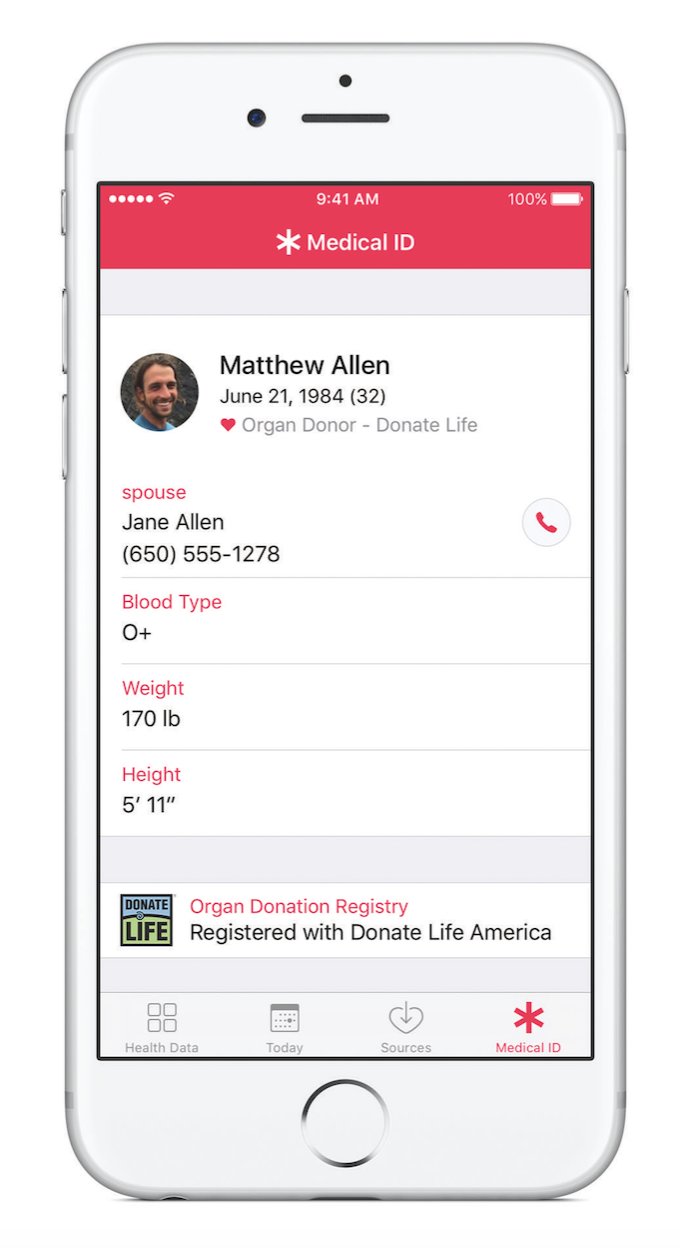 iOS 10 donare organe