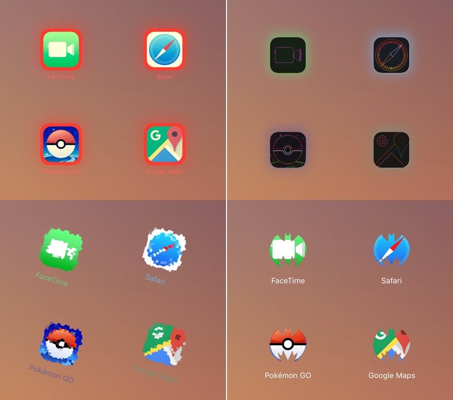 Iconos de cambio de iconizador