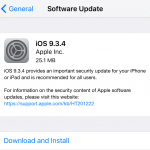 iOS 9.3.4 opdatering