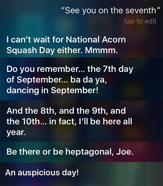 Siri iPhone 7 antwoordt op 7 september