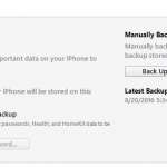 backup av itunes ios 10