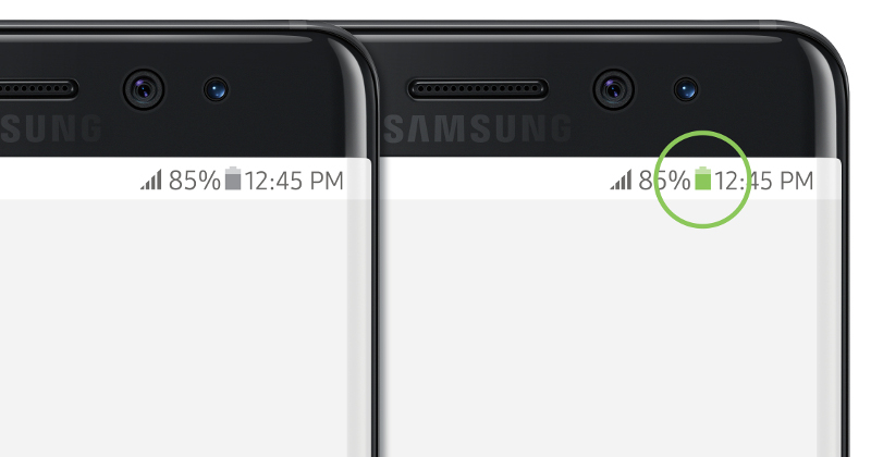 galaxy note 7 baterie verde