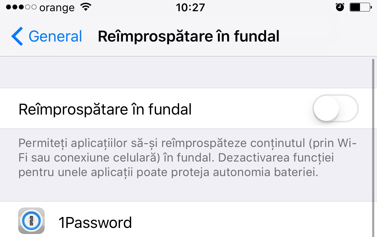 iOS 10 désactive l'actualisation de l'application en arrière-plan, l'actualisation en arrière-plan