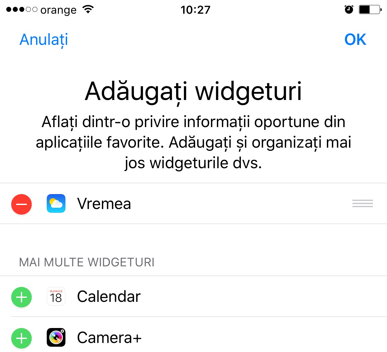 widget de desactivación de ios 10