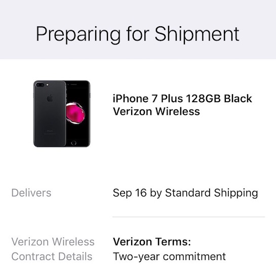 iPhone 7 voorbereiding voor levering