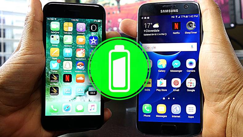 iPhone 7 Samsung Galaxy S7 batterij-autonomie