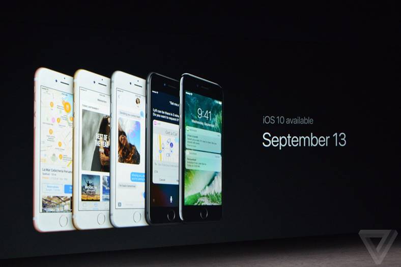 Lanzamiento de iOS 10 el 13 de septiembre