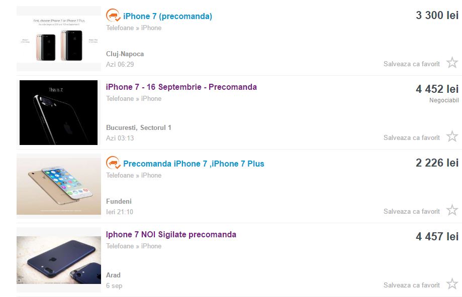 zamów iPhone'a 7 w przedsprzedaży na olx.ro