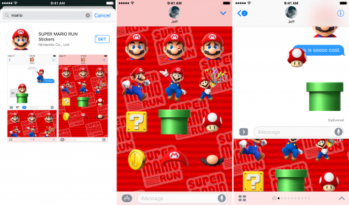 super mario run-klistermærke ios 10