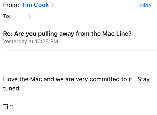 tim cook mac