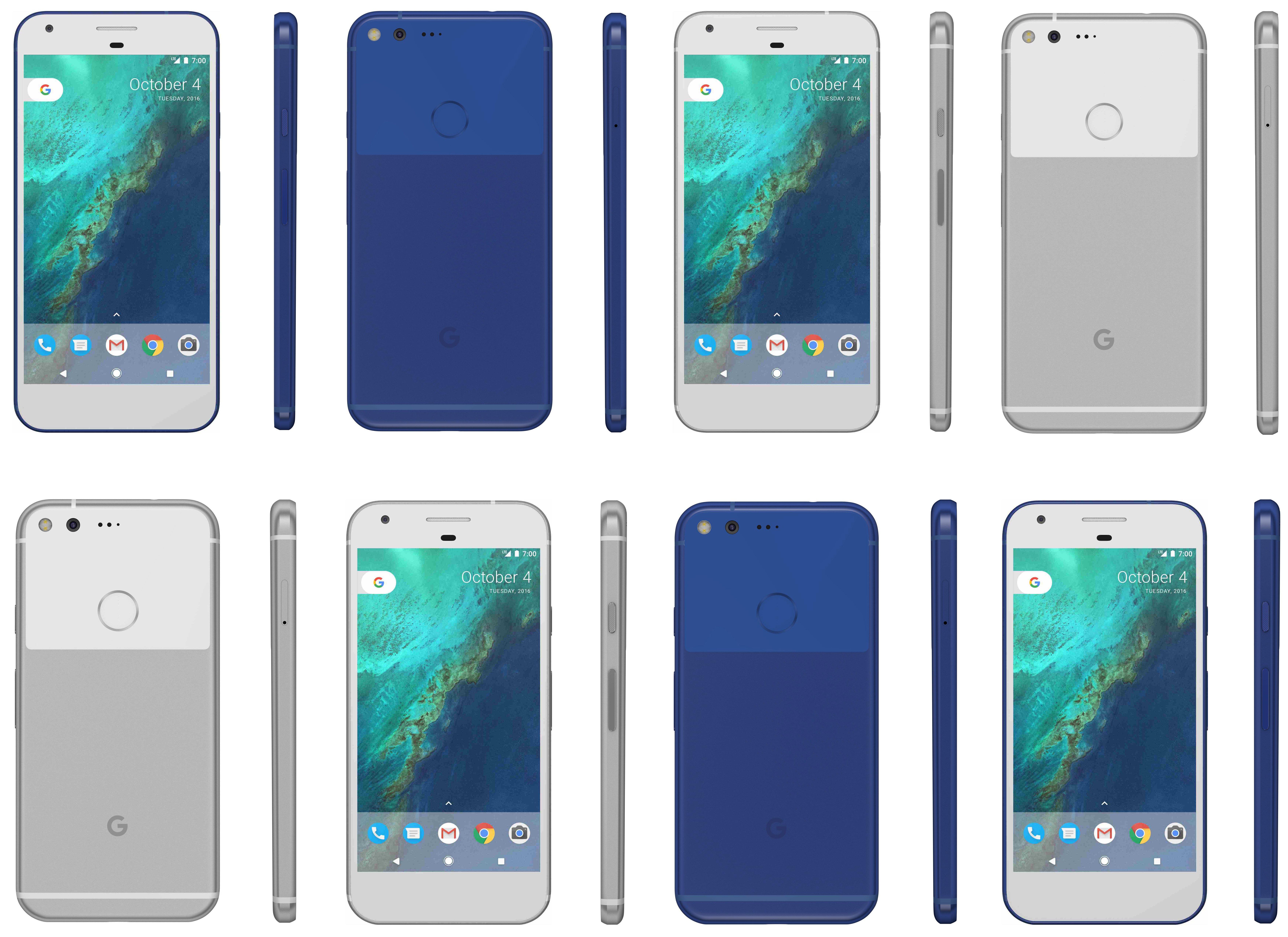 google-pixel-argintiu-albastru