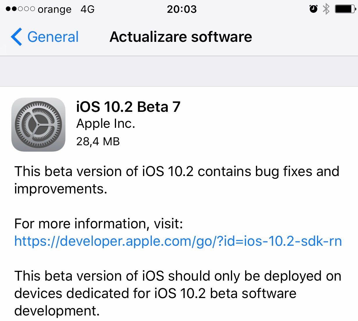 iOS beta 10.2 7