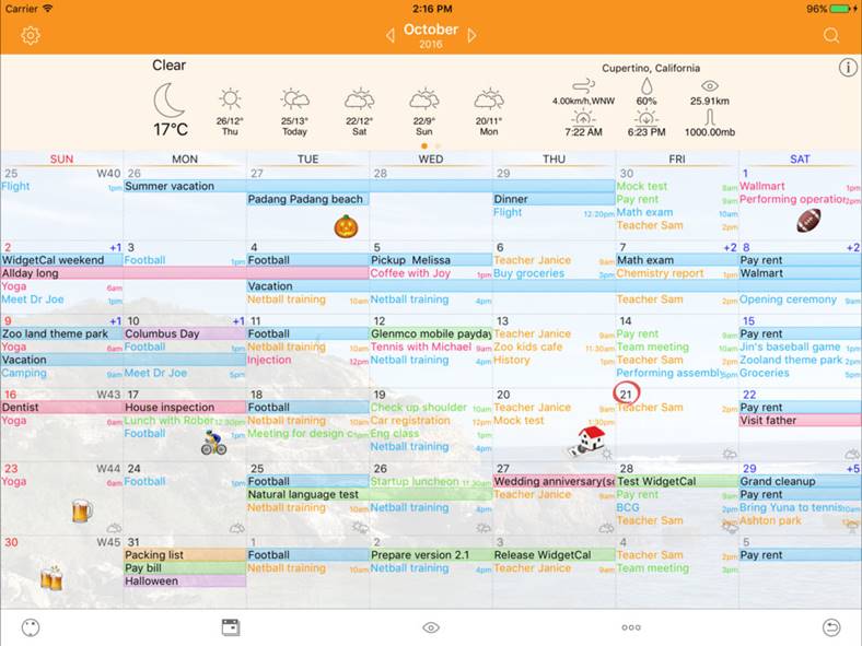 Toller Kalender für iPhone und iPad