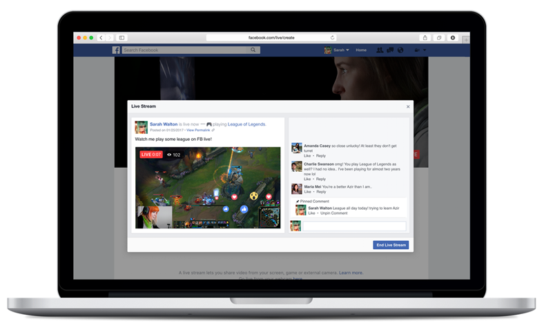 facebook live-skrivbord