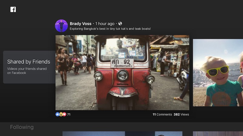 facebook video apple tv 4