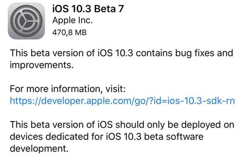 ios 10.3 beta 7