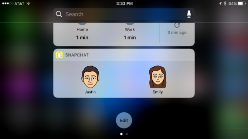 widget bitmoji pour snapchat