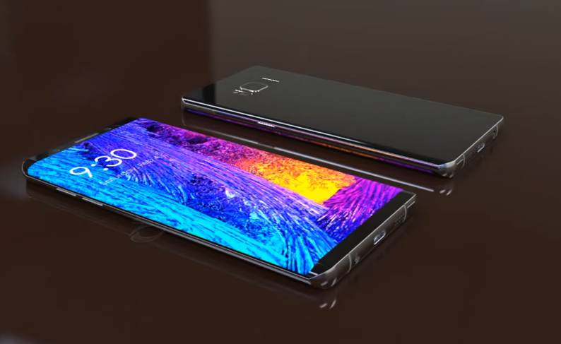 Concetto di Samsung Galaxy Note 8