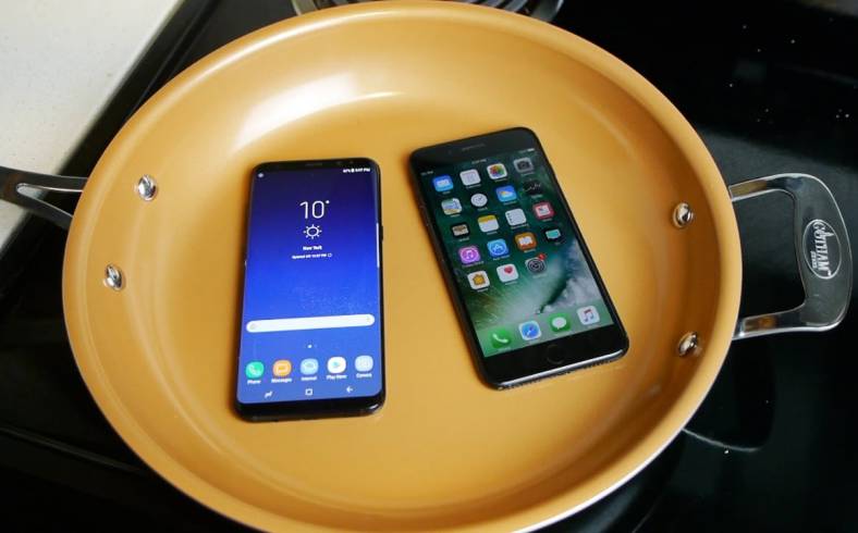Samsung Galaxy S8 iPhone 7 Plus boiled