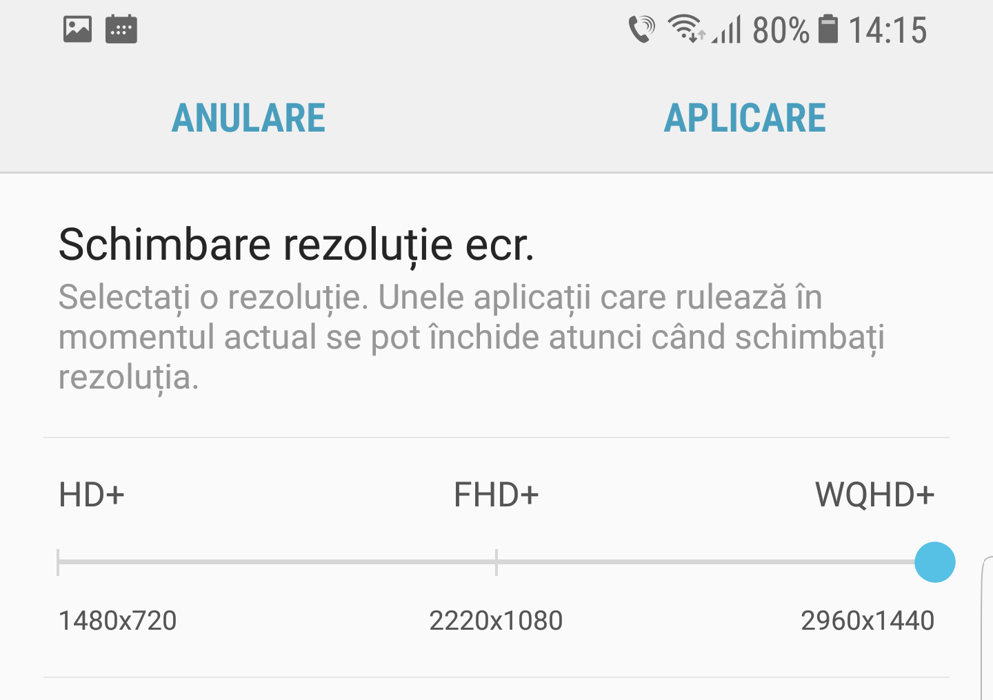 Samsung Galaxy S8 rezolutie ecran