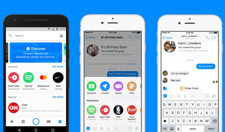 rozszerzenia Facebook Messenger na iOS
