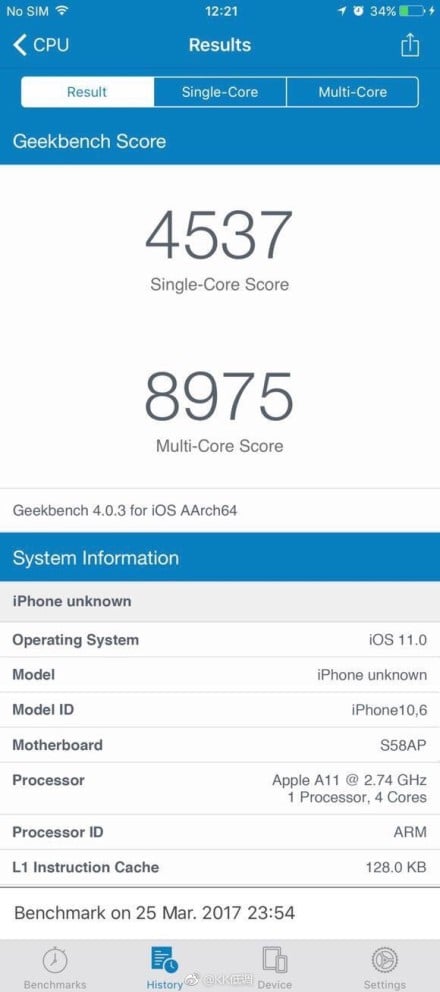 test de performances de l'iphone 8