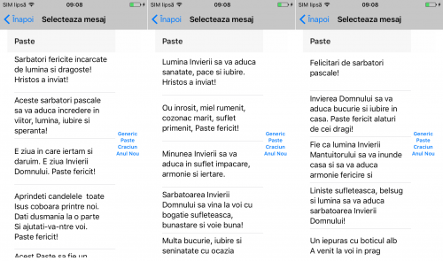 mesaje de paste iphone