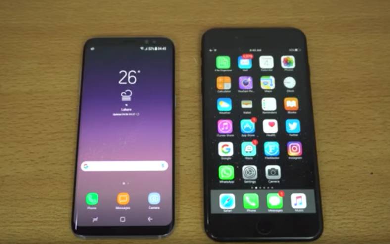 Samsung galaxy s8 iphone 7 suorituskyky