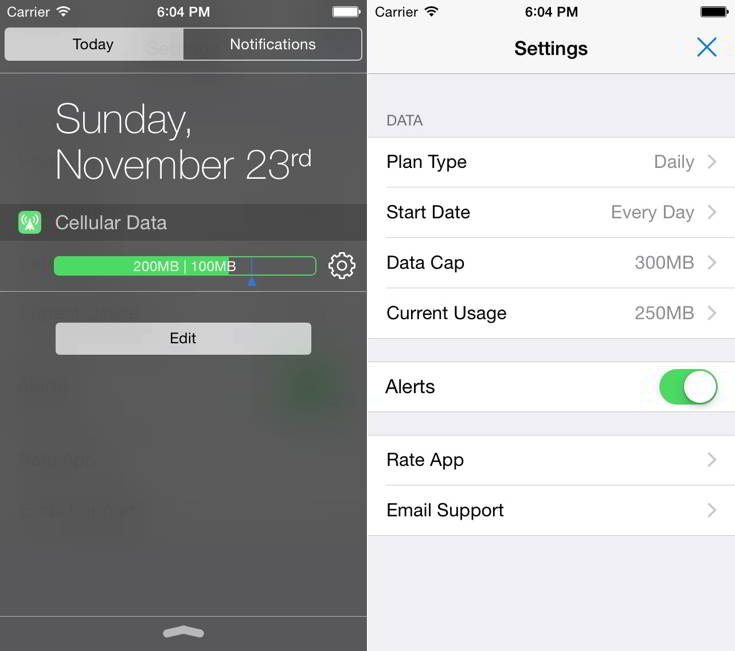 Data-Widget-gratuit-iphone ios