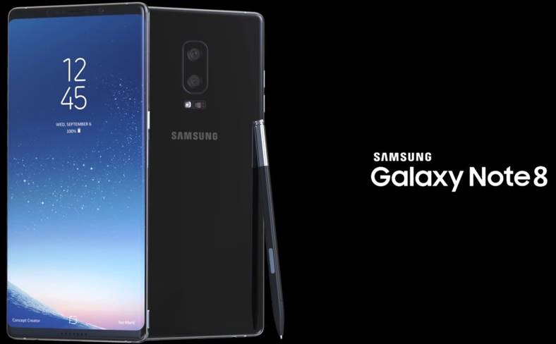 Samsung Galaxy Note 8 screen images