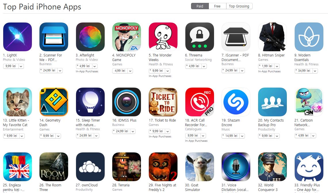 app store preturi romania