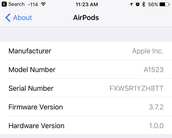 Aggiornamento degli airpod Apple