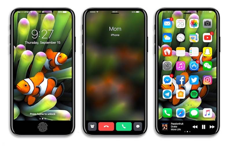 Pantalla grande Touch ID del iPhone 8